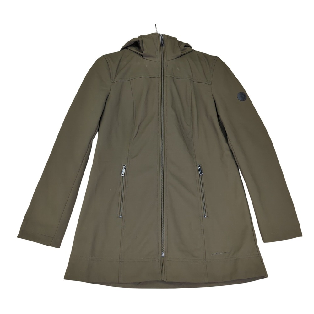 Andrew‎ Marc Womens Small Olive Green Water Repellent 4 Way Stretch Coat